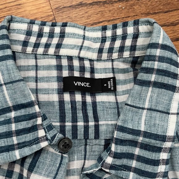 Vince Shirt Adult S Blue Button Up Flannel Short Sleeve Outdoor Men's - Picture 3 of 6